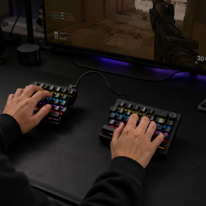 Teclado Mecânico Ergonômico Wireless ST68 RGB