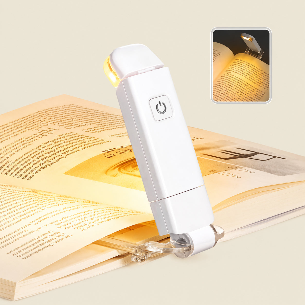 Luz de Leitura Portátil com Brilho Ajustável para Ler em Qualquer Lugar
