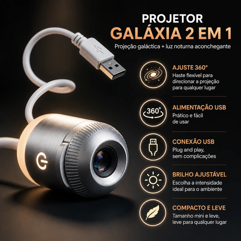Mini Projetor Galaxy LED