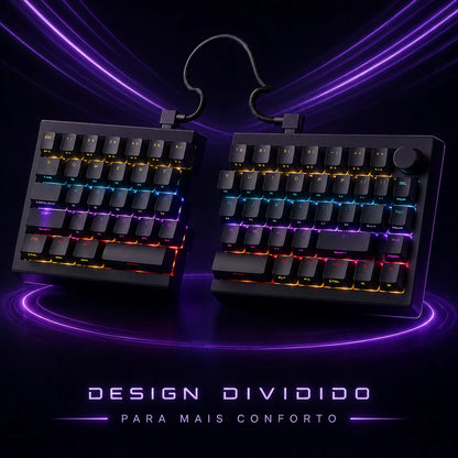 Teclado Mecânico Ergonômico Wireless ST68 RGB