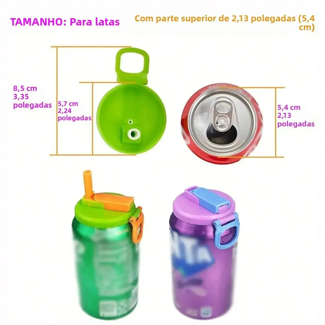 Tampa para Lata com Canudo para Beber com Mais Conforto e Higiene