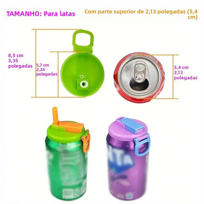 Tampa para Lata com Canudo para Beber com Mais Conforto e Higiene