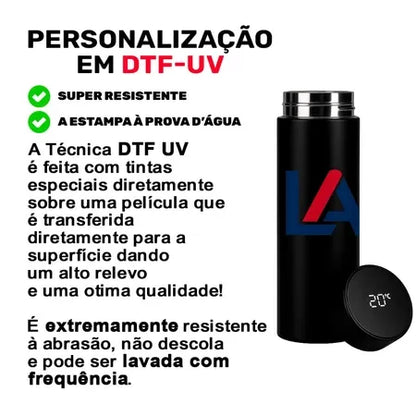 Garrafa Térmica com Display LED para Controlar a Temperatura em Tempo Real