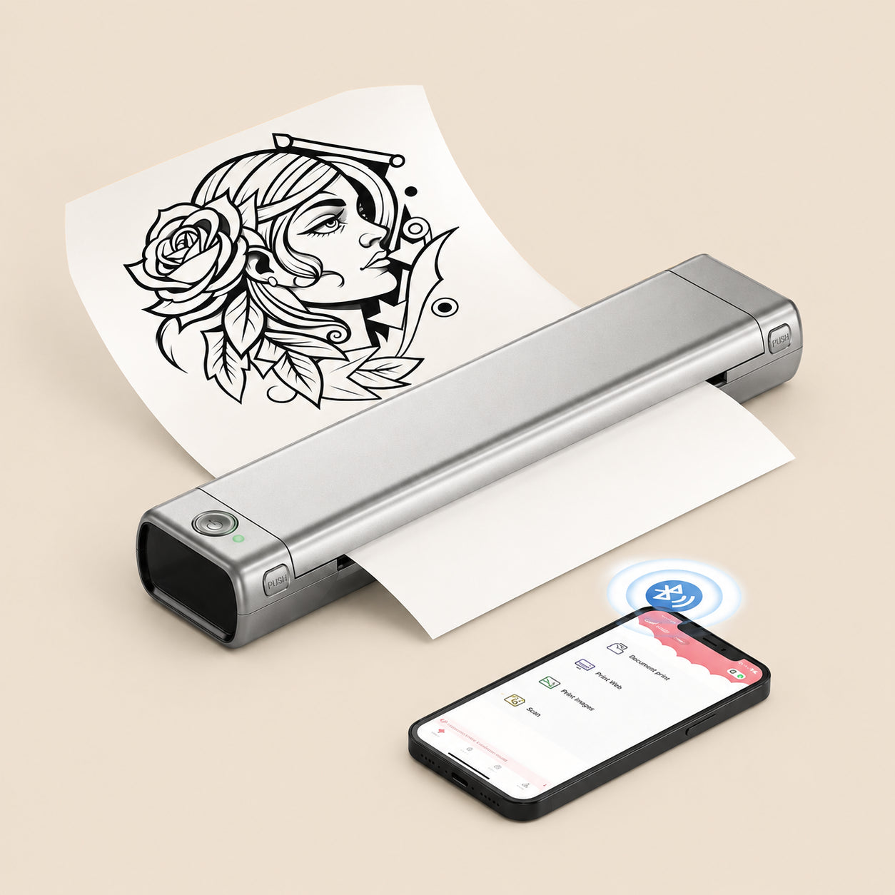 Impressora Portátil Sem Tinta para Imprimir Direto do Celular
