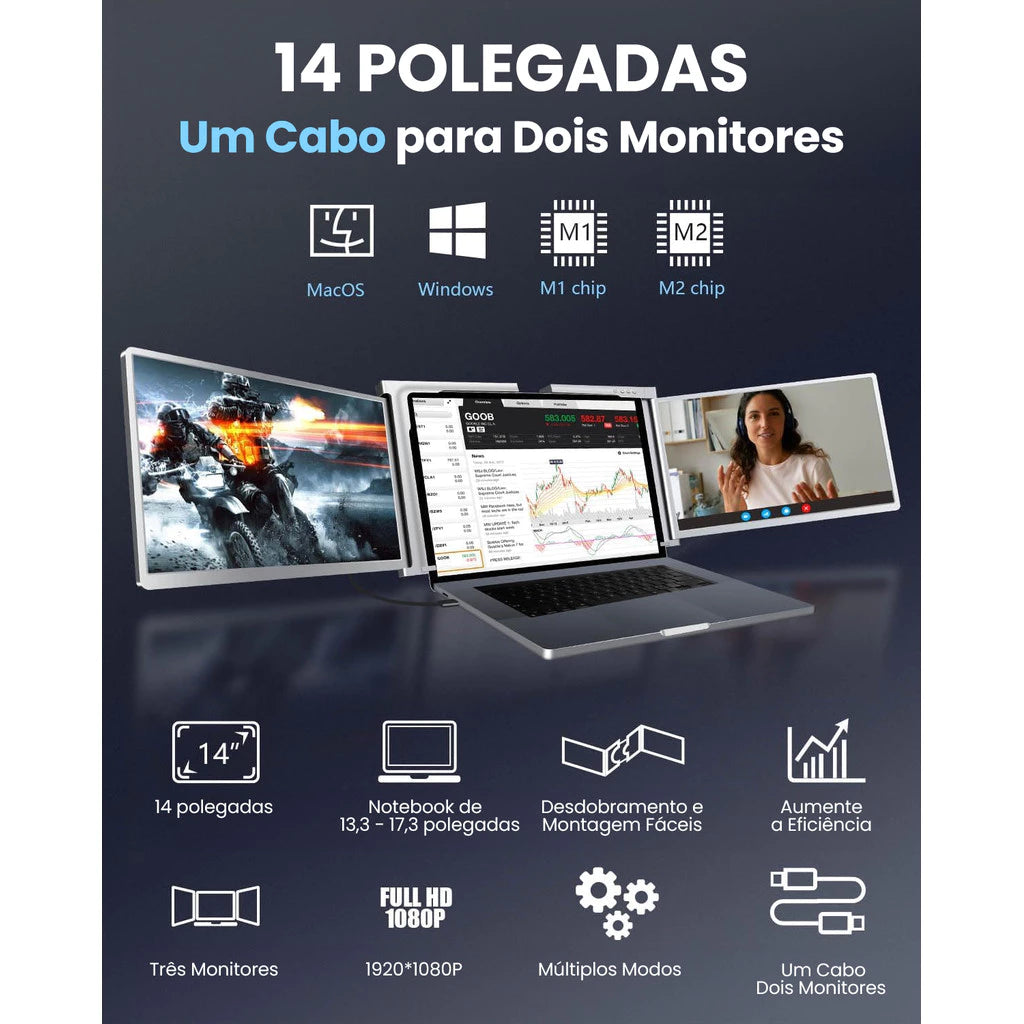 Extensor de Tela para Notebook que Duplica Sua Produtividade